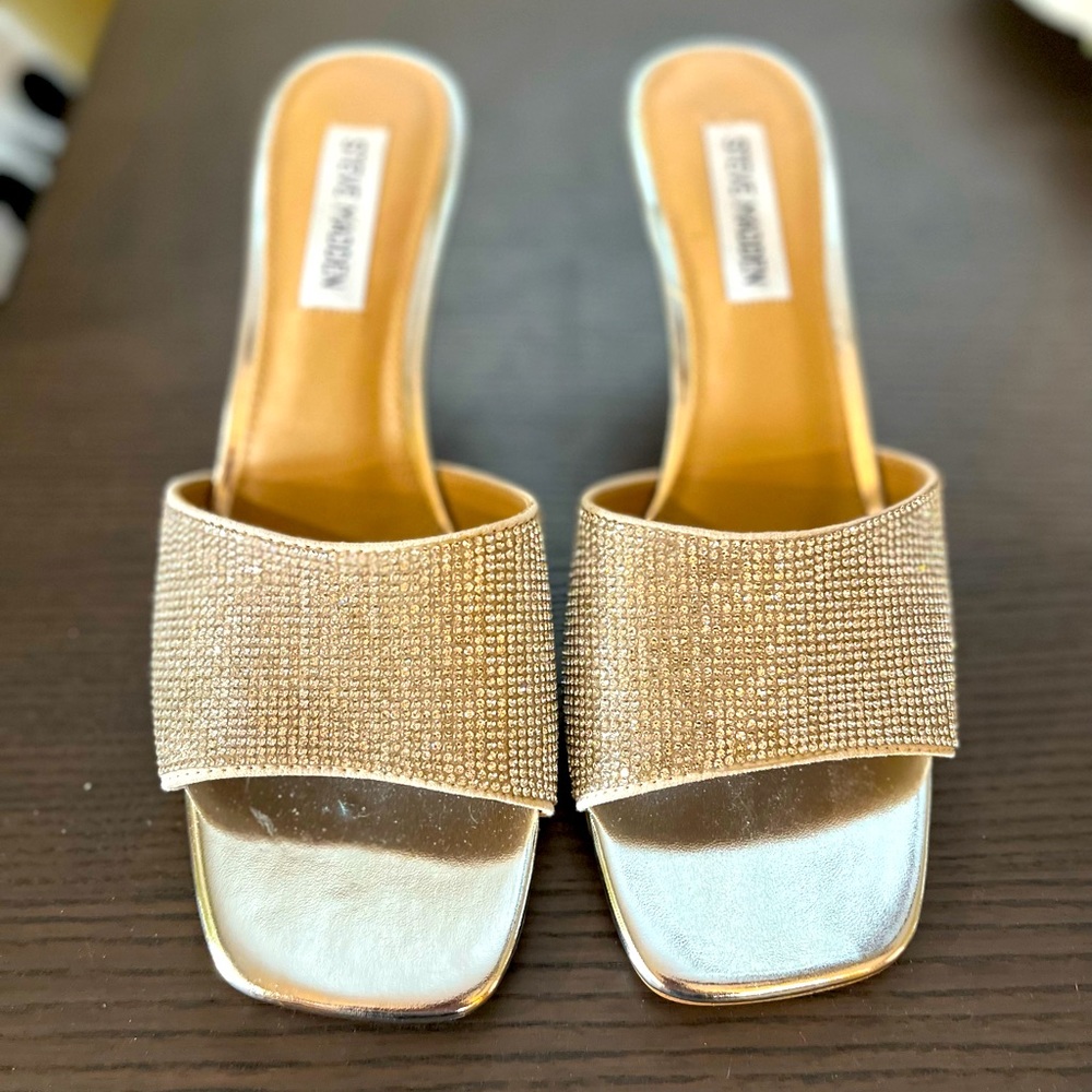 Blinged out sandals never worn